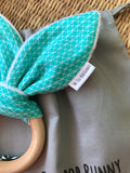 SALE. TillyBob Teether - Green Basics